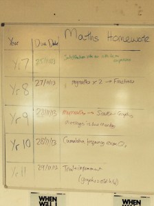 maths homework boards