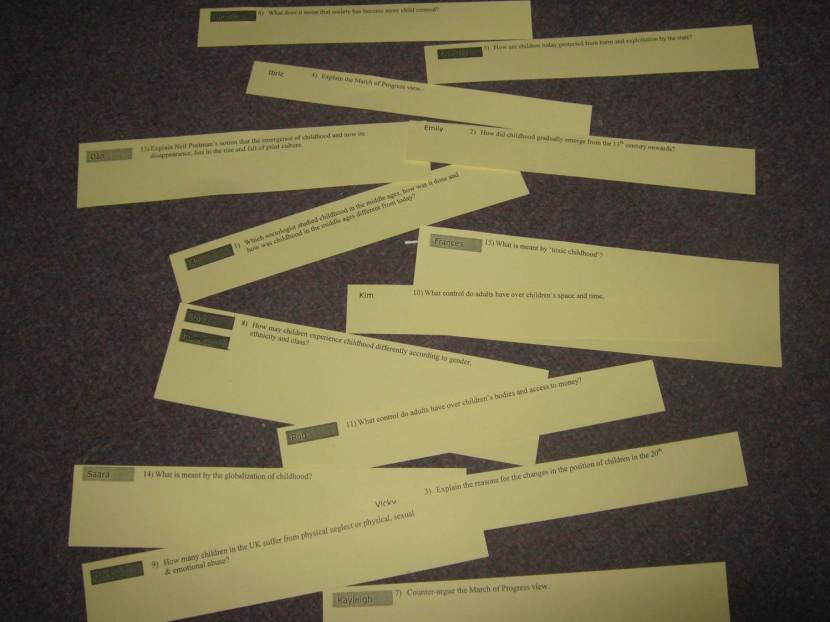 Differentiated question cards.