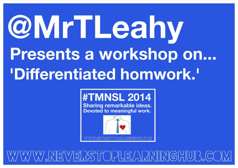 Differentiated homework by @MrTLeahy